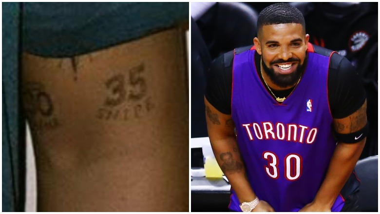 Drake's Warriors Tattoos & Lyrics a Nod to Durant-Curry